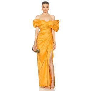 Rachel Gilbert Gia Gown Gold Long